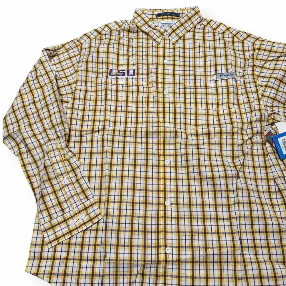 Columbia LSU Tigers Super Tamiami Omni-Wick Vented Long Sleeve Shirt Mens XL New